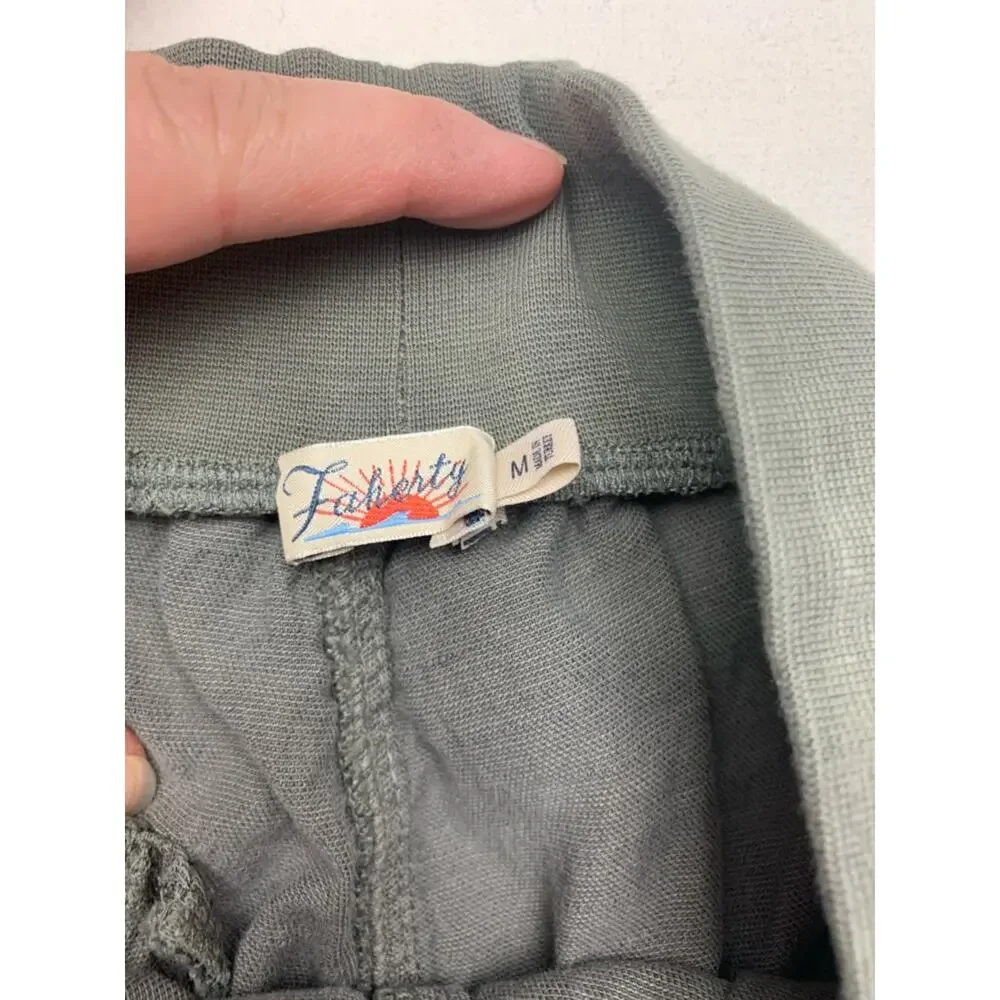 Faherty size medium linen Everyday Casual Elastic Waist pull o Shorts gray green